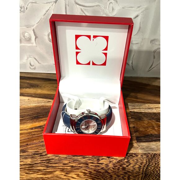 Liz Claiborne New York Cowhide Band Watch New - Picture 1 of 4